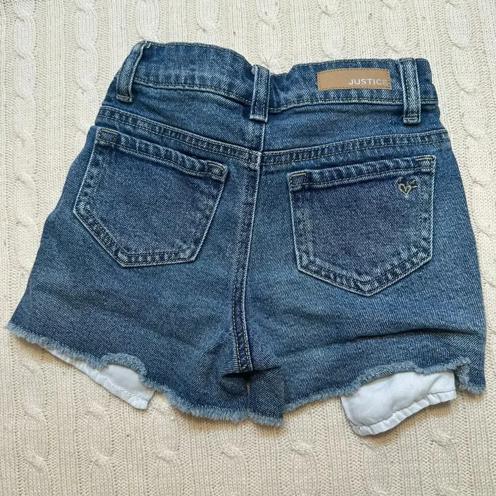 Sequin Embellished Denim Shorts sz 7 Jean Shorts